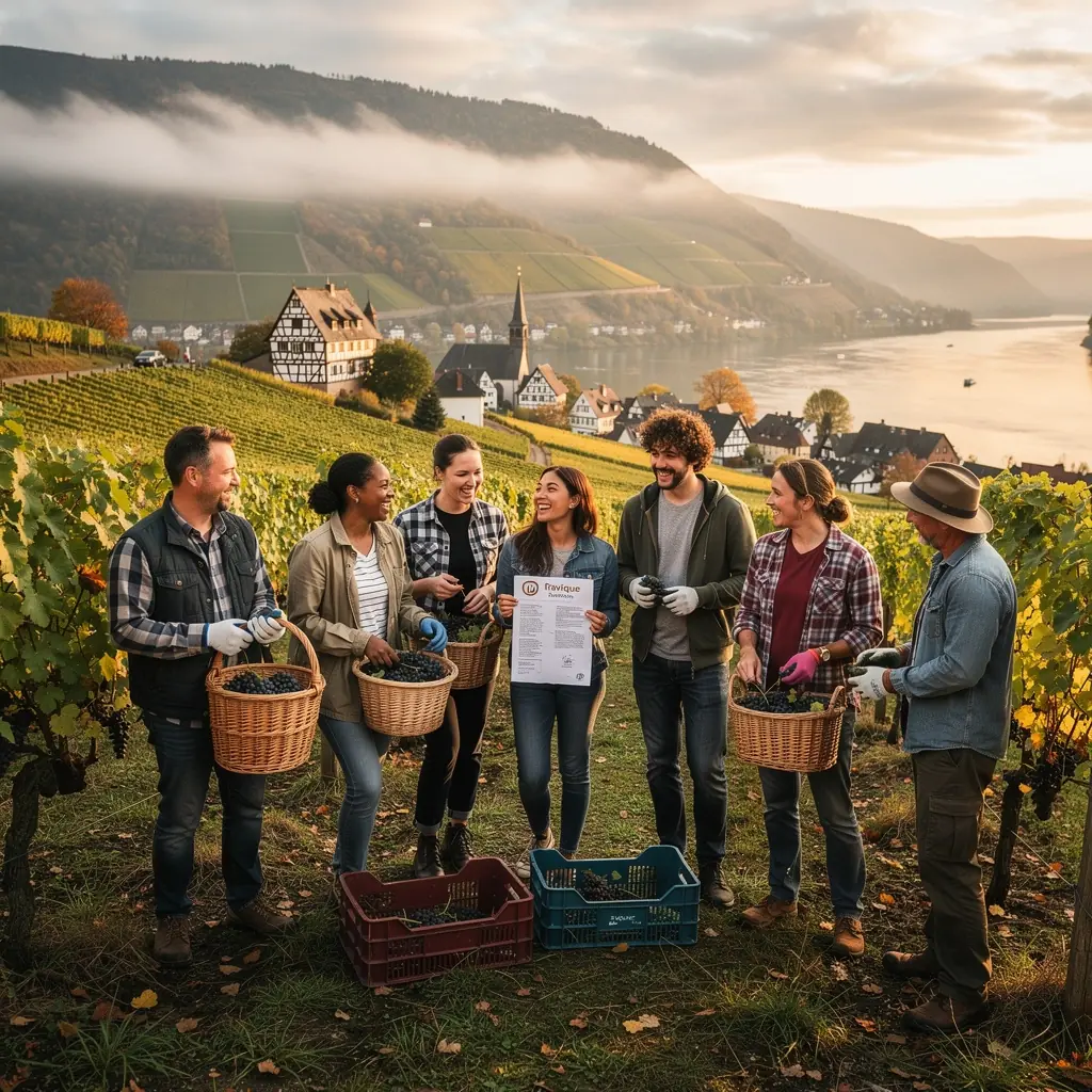 Eine Gruppe von Touristen erkundet die Altstadt von Heidelberg mit der Schlossruine im Hintergrund.
